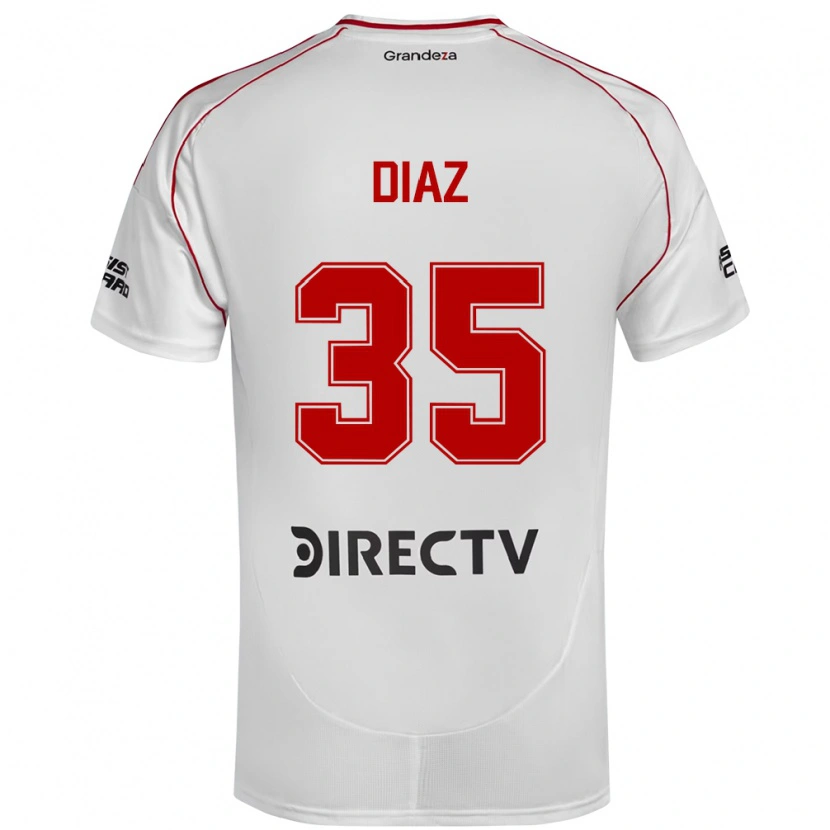 Danxen Uomo Maglia Leonardo Diaz #35 Bianco Rosso Kit Gara Home 2025/26 Maglietta