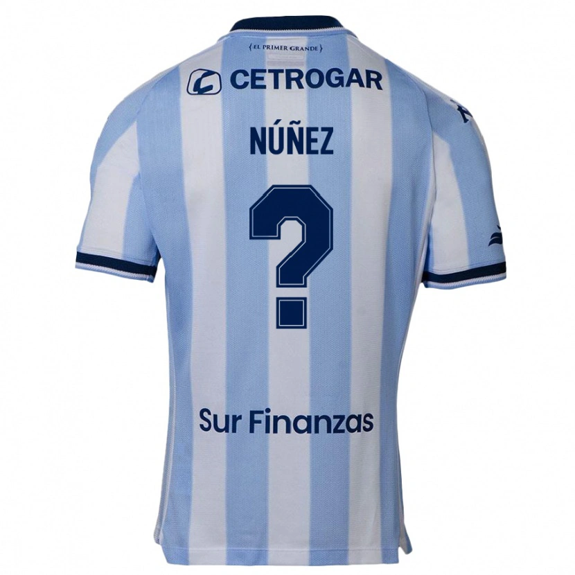 Danxen Uomo Maglia Máximo Núñez #0 Azzurro Cielo Kit Gara Home 2025/26 Maglietta