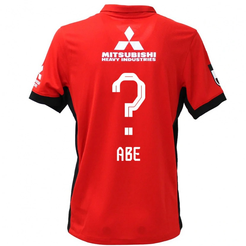 Danxen Uomo Maglia Yushin Abe #0 Rosso Bianco Kit Gara Home 2025/26 Maglietta