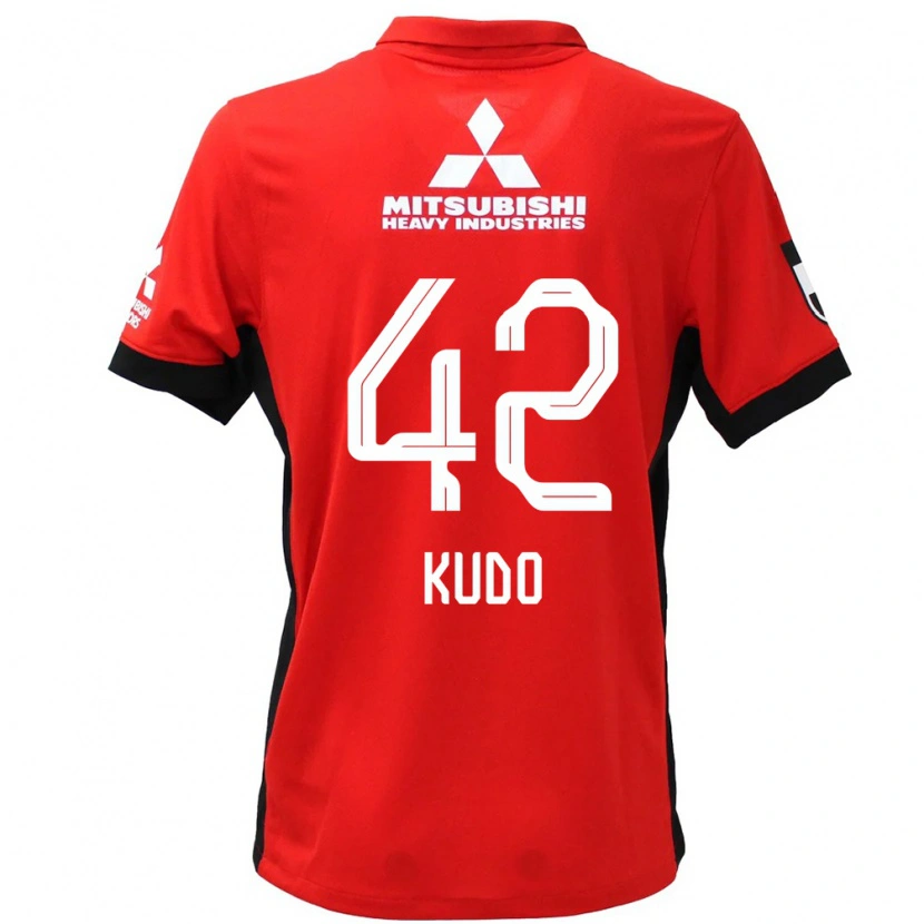 Danxen Uomo Maglia Kota Kudo #42 Rosso Bianco Kit Gara Home 2025/26 Maglietta