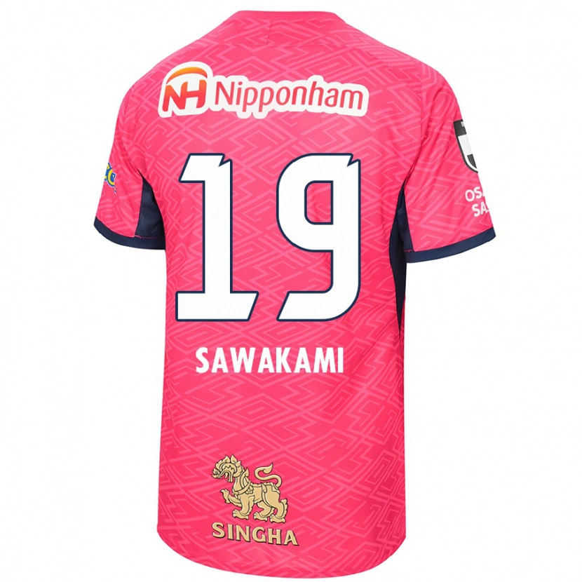 Danxen Uomo Maglia Ryuji Sawakami #19 Rosa Sakura Bianco Kit Gara Home 2025/26 Maglietta