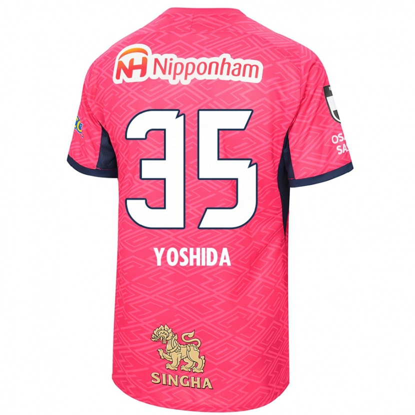 Danxen Uomo Maglia Yuji Yoshida #35 Rosa Sakura Bianco Kit Gara Home 2025/26 Maglietta