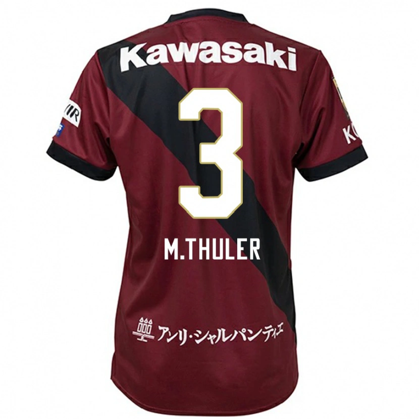 Danxen Uomo Maglia Thuler #3 Borgogna Nero Kit Gara Home 2025/26 Maglietta