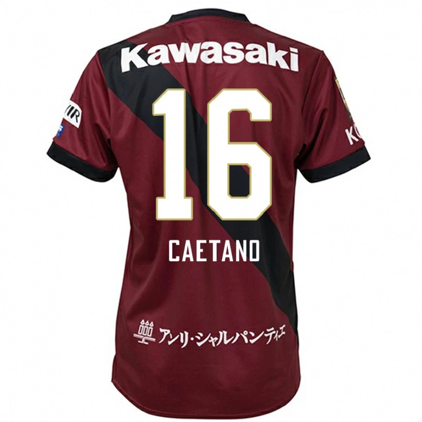Danxen Uomo Maglia Caetano #16 Borgogna Nero Kit Gara Home 2025/26 Maglietta
