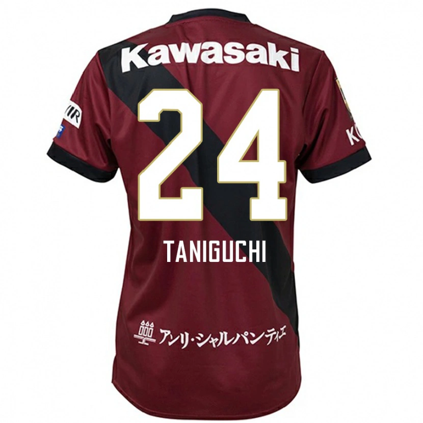 Danxen Uomo Maglia Hiroto Taniguchi #24 Borgogna Nero Kit Gara Home 2025/26 Maglietta