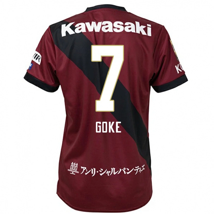 Danxen Uomo Maglia Yuta Goke #7 Borgogna Nero Kit Gara Home 2025/26 Maglietta