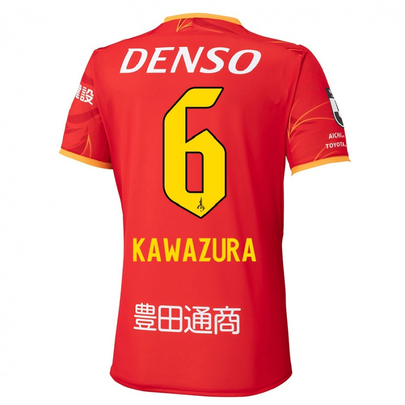 Danxen Uomo Maglia Akinari Kawazura #6 Rosso Giallo Kit Gara Home 2025/26 Maglietta