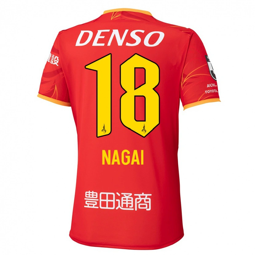 Danxen Uomo Maglia Kensuke Nagai #18 Rosso Giallo Kit Gara Home 2025/26 Maglietta