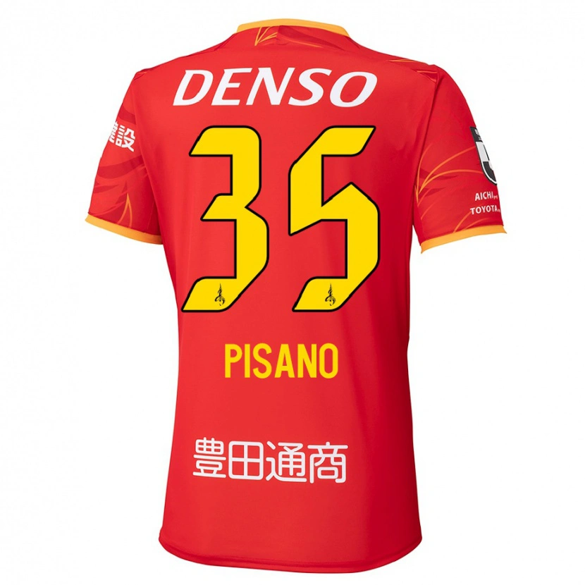 Danxen Uomo Maglia Alexandre Pisano #35 Rosso Giallo Kit Gara Home 2025/26 Maglietta