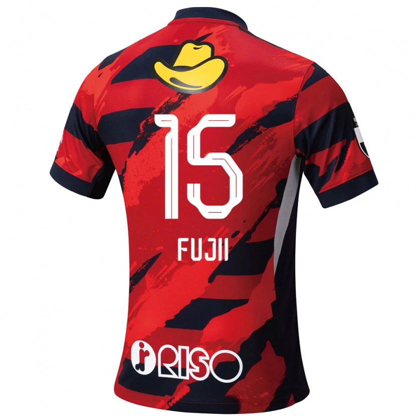Danxen Uomo Maglia Tomoya Fujii #15 Rosso Nero Kit Gara Home 2025/26 Maglietta
