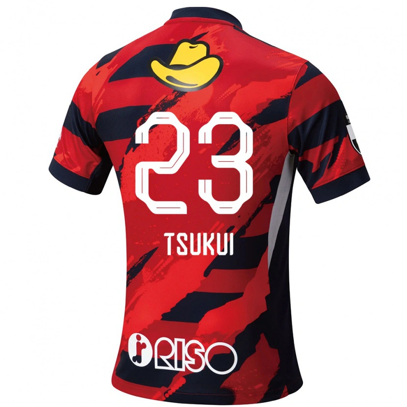 Danxen Uomo Maglia Keisuke Tsukui #23 Rosso Nero Kit Gara Home 2025/26 Maglietta