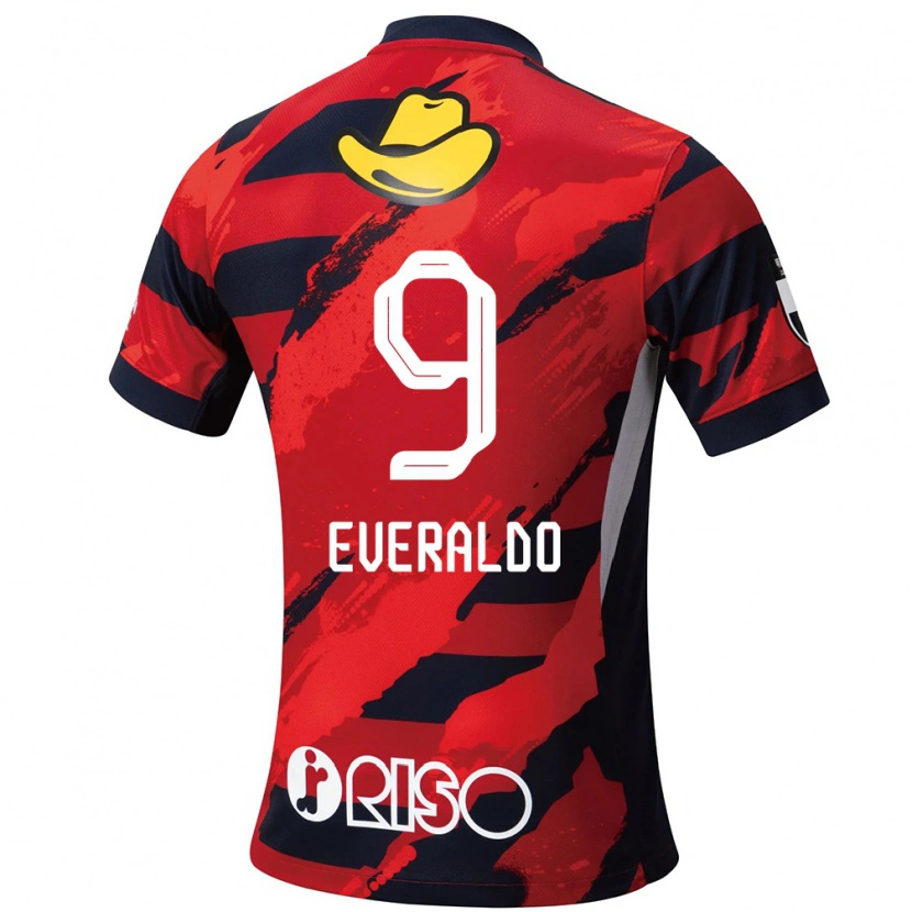 Danxen Uomo Maglia Everaldo #9 Rosso Nero Kit Gara Home 2025/26 Maglietta