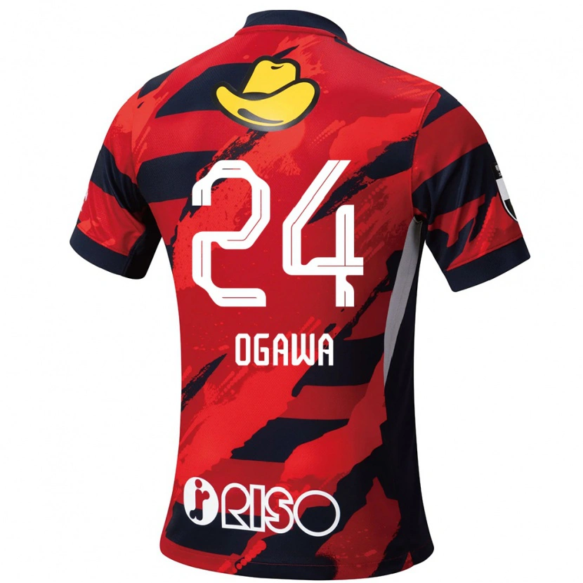 Danxen Uomo Maglia Yusuke Ogawa #24 Rosso Nero Kit Gara Home 2025/26 Maglietta