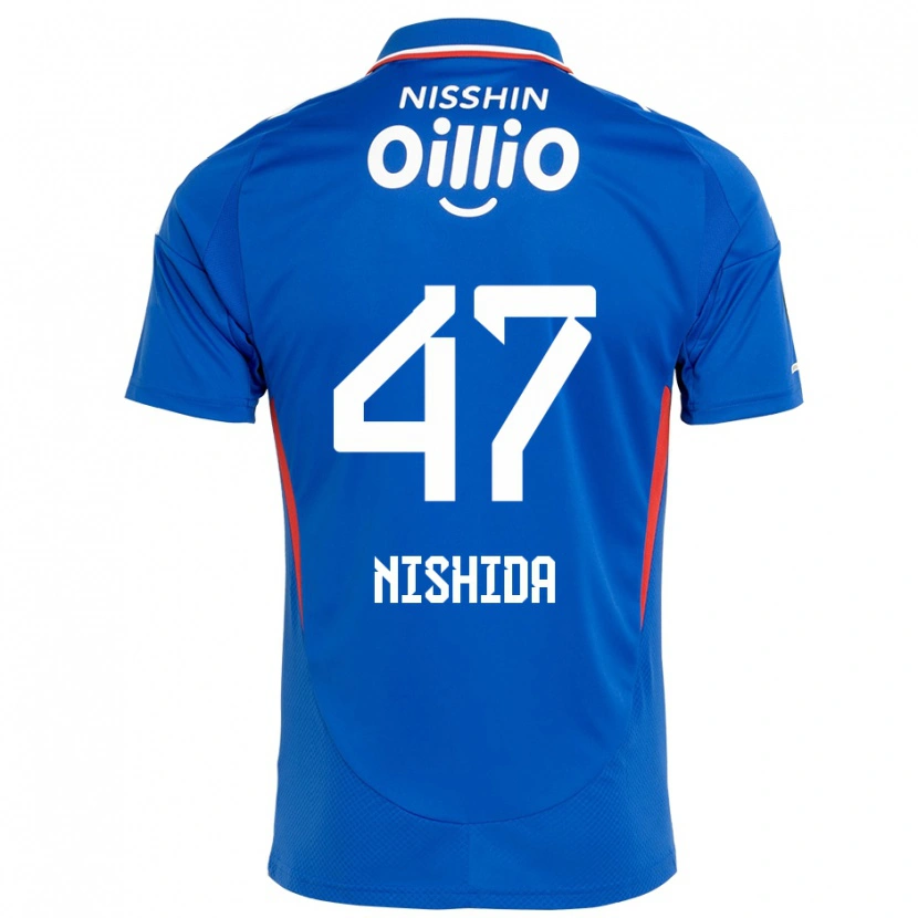 Danxen Uomo Maglia Yusuke Nishida #47 Blu Royal Bianco Kit Gara Home 2025/26 Maglietta