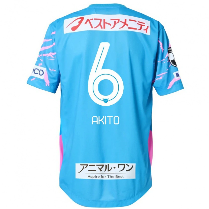 Danxen Uomo Maglia Akito Fukuta #6 Blu Rosa Kit Gara Home 2025/26 Maglietta