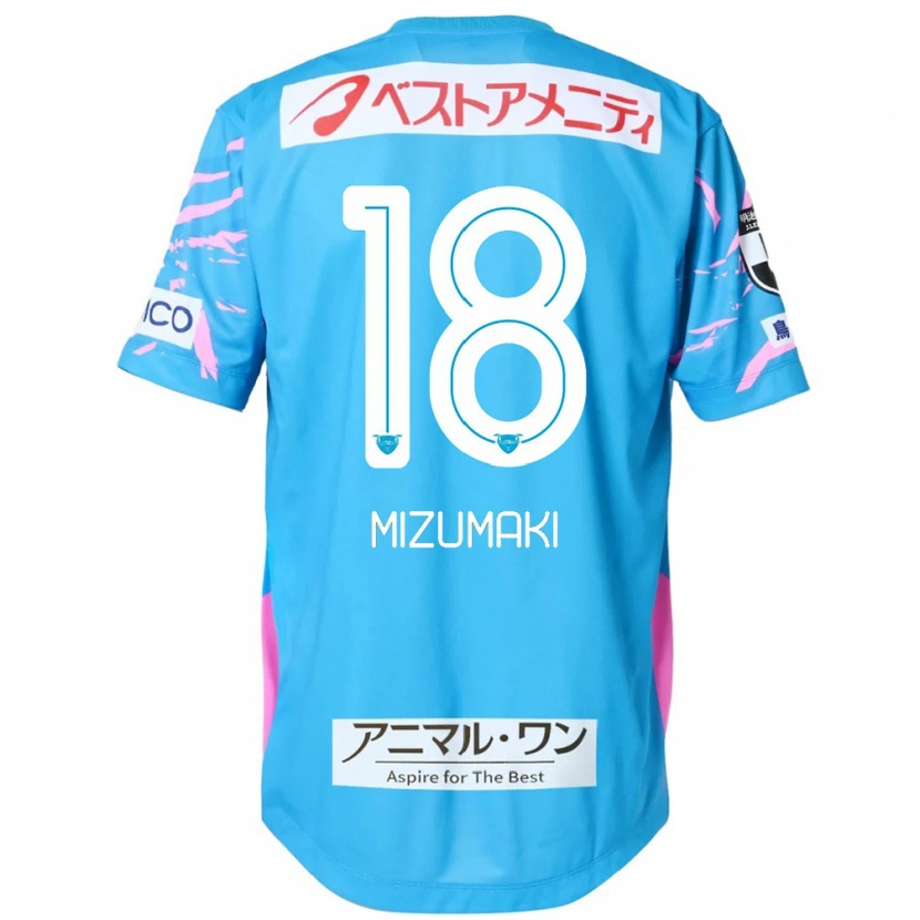 Danxen Uomo Maglia Tokito Mizumaki #18 Blu Rosa Kit Gara Home 2025/26 Maglietta