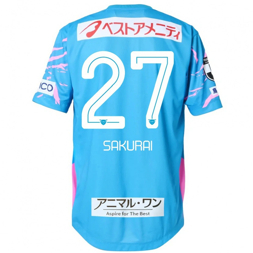 Danxen Uomo Maglia Tatsunori Sakurai #27 Blu Rosa Kit Gara Home 2025/26 Maglietta