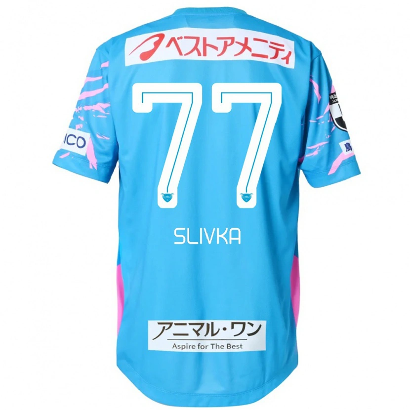 Danxen Uomo Maglia Vykintas Slivka #77 Blu Rosa Kit Gara Home 2025/26 Maglietta