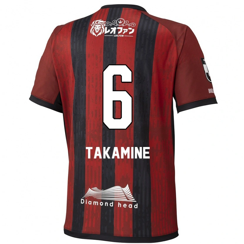 Danxen Uomo Maglia Tomoki Takamine #6 Rosso Nero Kit Gara Home 2025/26 Maglietta