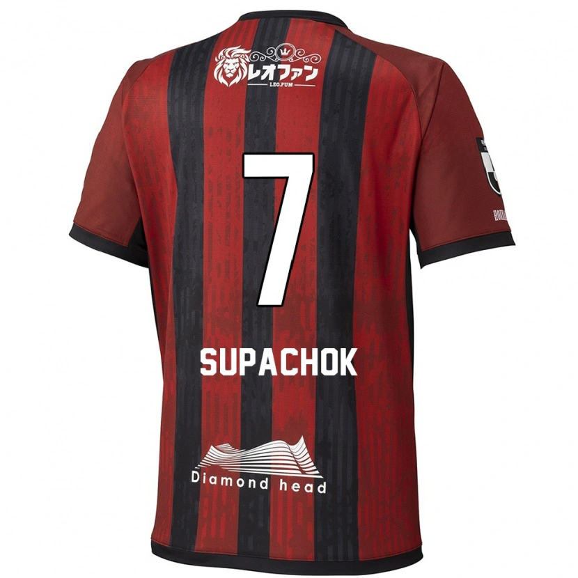 Danxen Uomo Maglia Supachok Sarachat #7 Rosso Nero Kit Gara Home 2025/26 Maglietta