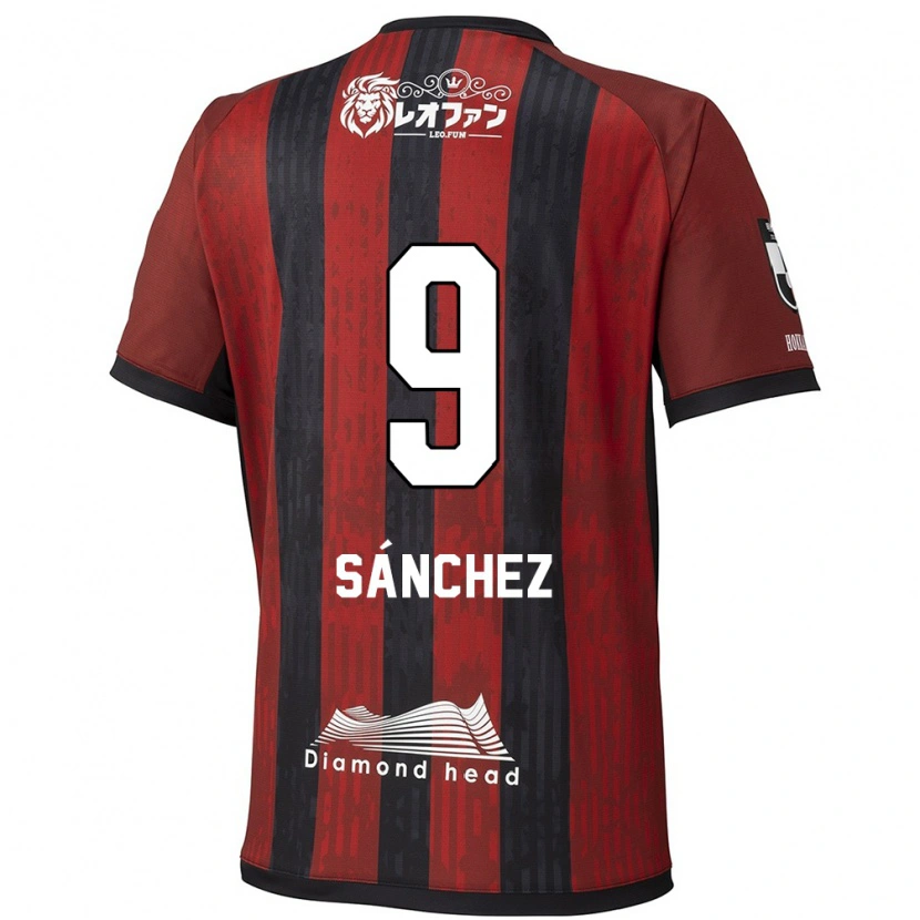 Danxen Uomo Maglia Jordi Sánchez #9 Rosso Nero Kit Gara Home 2025/26 Maglietta