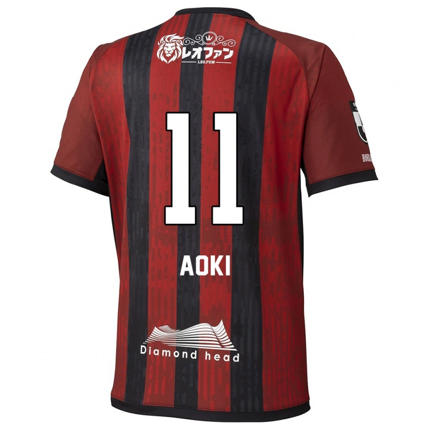 Danxen Uomo Maglia Ryota Aoki #11 Rosso Nero Kit Gara Home 2025/26 Maglietta