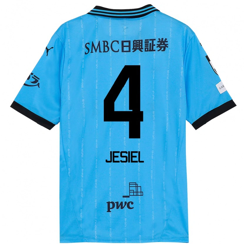 Danxen Uomo Maglia Jesiel #4 Azzurro Cielo Nero Kit Gara Home 2025/26 Maglietta