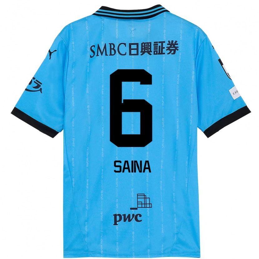 Danxen Uomo Maglia Yuta Saina #6 Azzurro Cielo Nero Kit Gara Home 2025/26 Maglietta