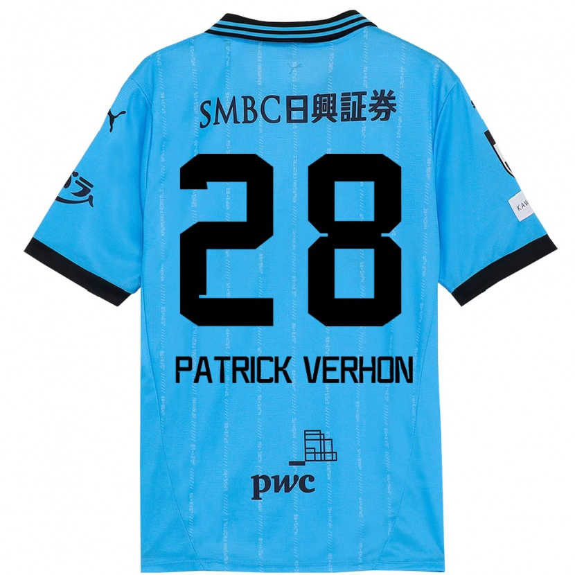 Danxen Uomo Maglia Patrick Verhon #28 Azzurro Cielo Nero Kit Gara Home 2025/26 Maglietta