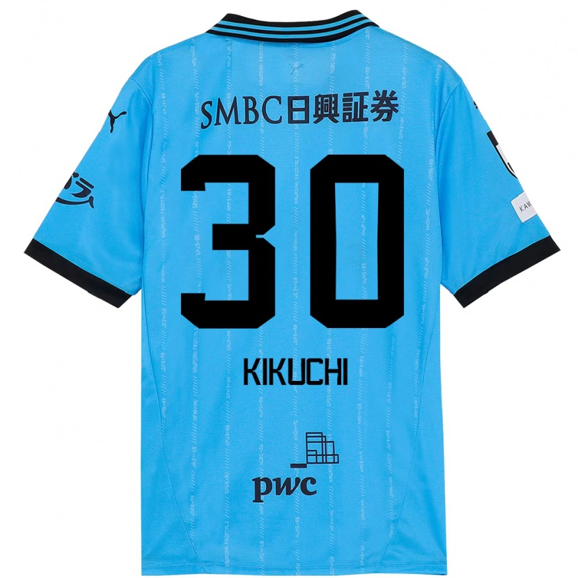 Danxen Uomo Maglia Kyo Kikuchi #30 Azzurro Cielo Nero Kit Gara Home 2025/26 Maglietta