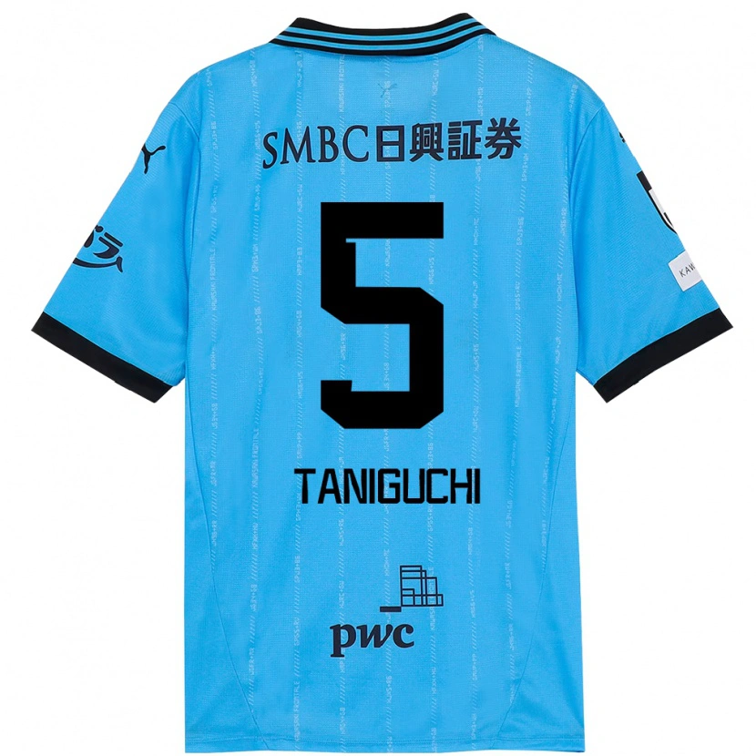 Danxen Uomo Maglia Shogo Taniguchi #5 Azzurro Cielo Nero Kit Gara Home 2025/26 Maglietta