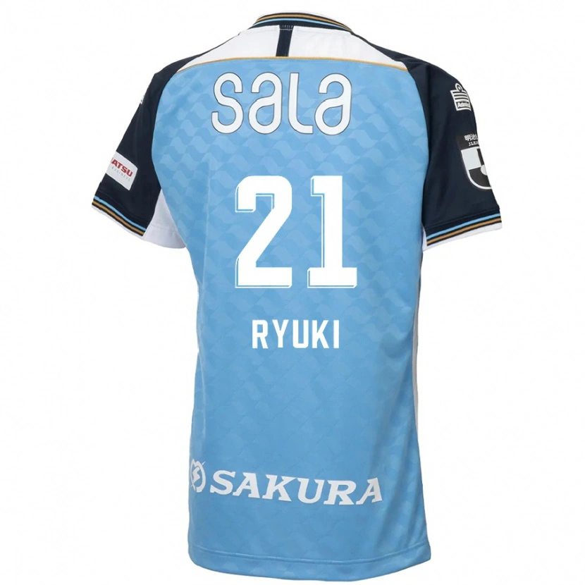 Danxen Uomo Maglia Ryuki Miura #21 Azzurro Cielo Nero Kit Gara Home 2025/26 Maglietta