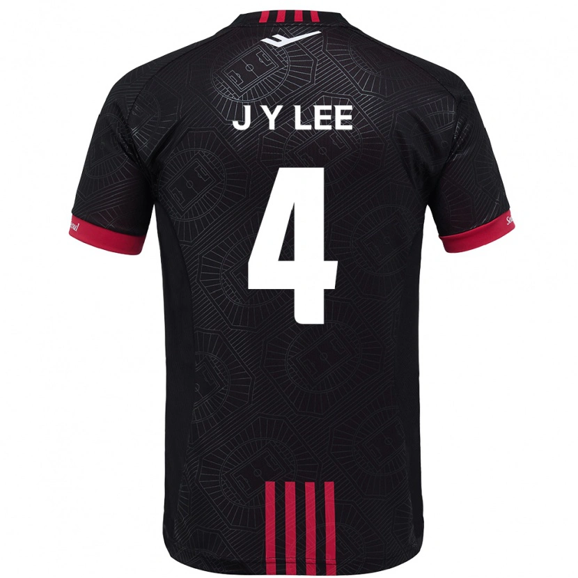 Danxen Uomo Maglia Young-Jun Lee #4 Nero Rosso Kit Gara Home 2025/26 Maglietta