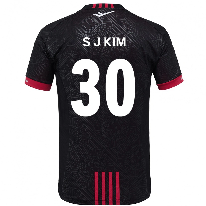 Danxen Uomo Maglia Ju-Sung Kim #30 Nero Rosso Kit Gara Home 2025/26 Maglietta