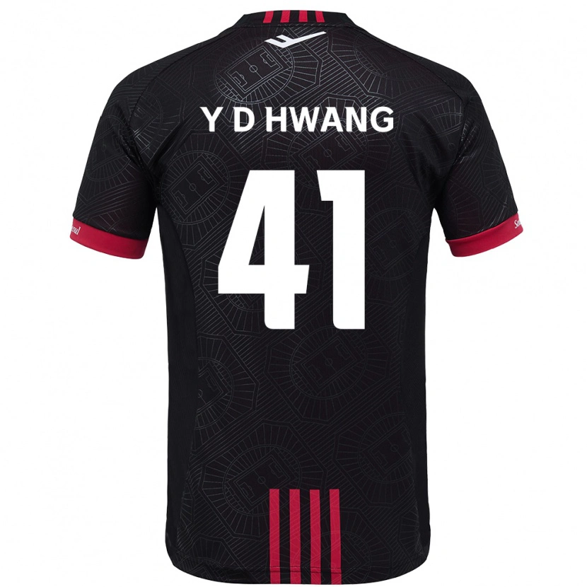 Danxen Uomo Maglia Do-Yoon Hwang #41 Nero Rosso Kit Gara Home 2025/26 Maglietta