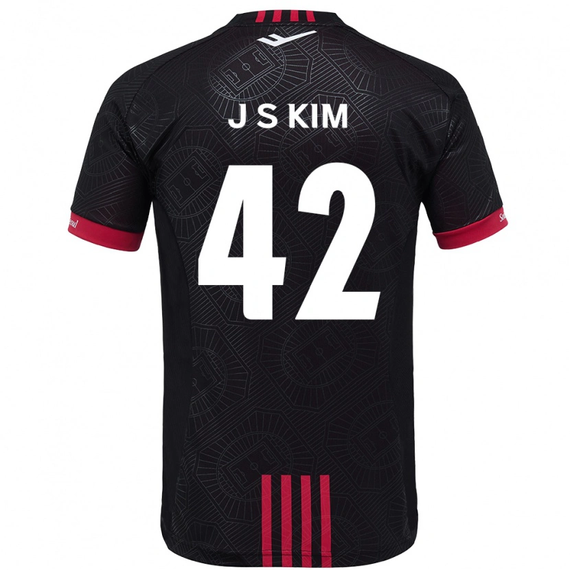 Danxen Uomo Maglia Shin-Jin Kim #42 Nero Rosso Kit Gara Home 2025/26 Maglietta