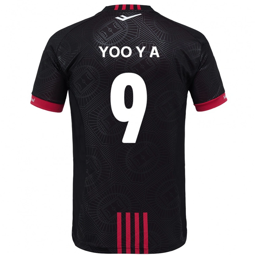 Danxen Uomo Maglia Yoo Young-A #9 Nero Rosso Kit Gara Home 2025/26 Maglietta