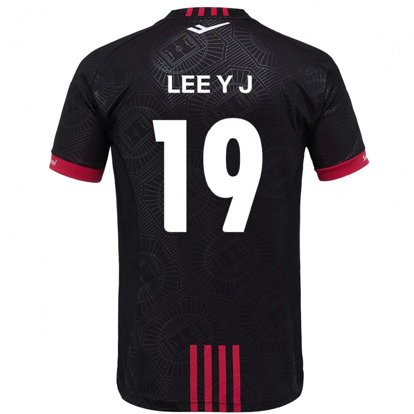 Danxen Uomo Maglia Lee Ye-Jin #19 Nero Rosso Kit Gara Home 2025/26 Maglietta