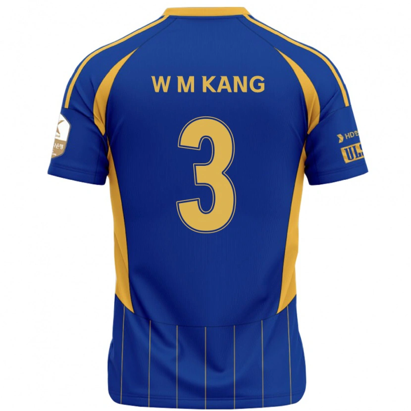 Danxen Uomo Maglia Min-Woo Kang #3 Blu Royal Giallo Kit Gara Home 2025/26 Maglietta