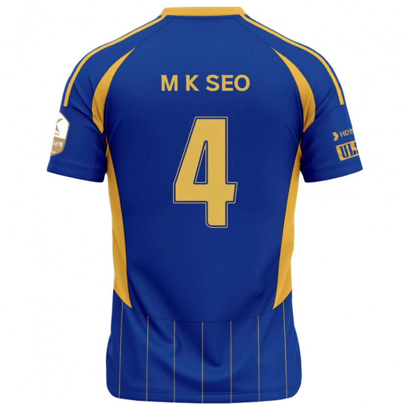 Danxen Uomo Maglia Myeong-Kwan Seo #4 Blu Royal Giallo Kit Gara Home 2025/26 Maglietta