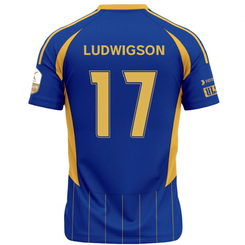 Danxen Uomo Maglia Gustav Ludwigson #17 Blu Royal Giallo Kit Gara Home 2025/26 Maglietta