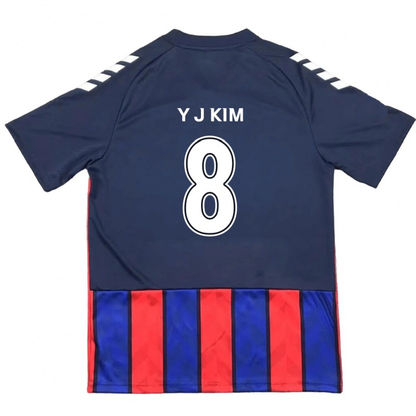 Danxen Uomo Maglia Kim Yun-Ji #8 Blu Royal Rosso Kit Gara Home 2025/26 Maglietta