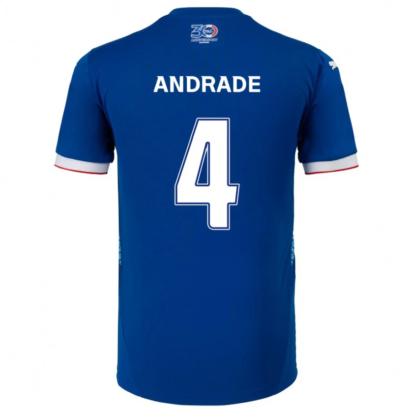 Danxen Uomo Maglia Léo Andrade #4 Blu Royal Bianco Kit Gara Home 2025/26 Maglietta