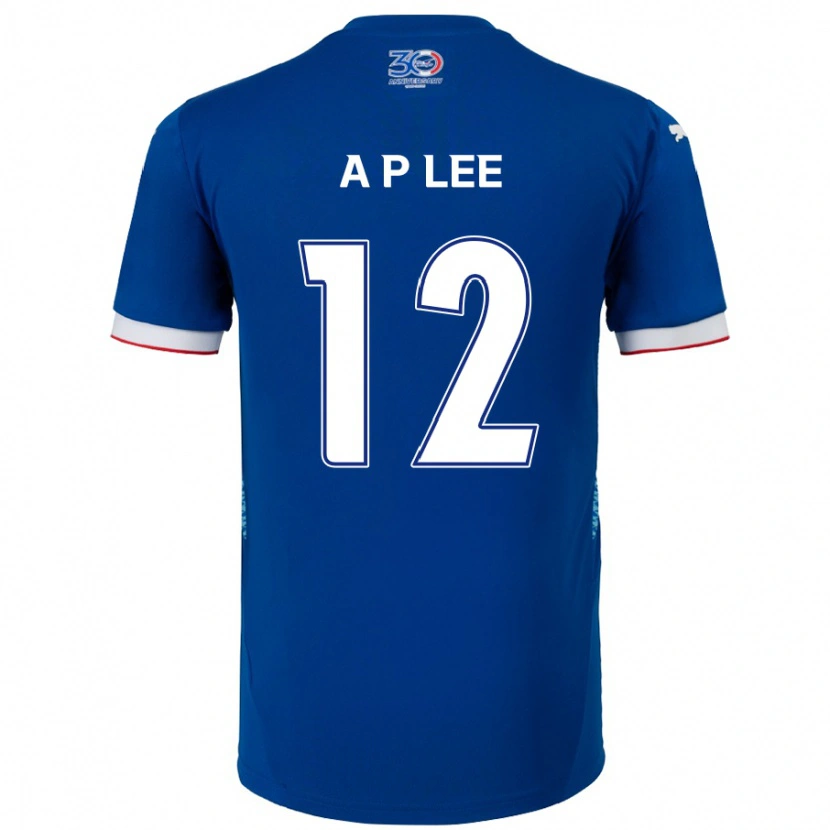 Danxen Uomo Maglia Pyeong-An Lee #12 Blu Royal Bianco Kit Gara Home 2025/26 Maglietta