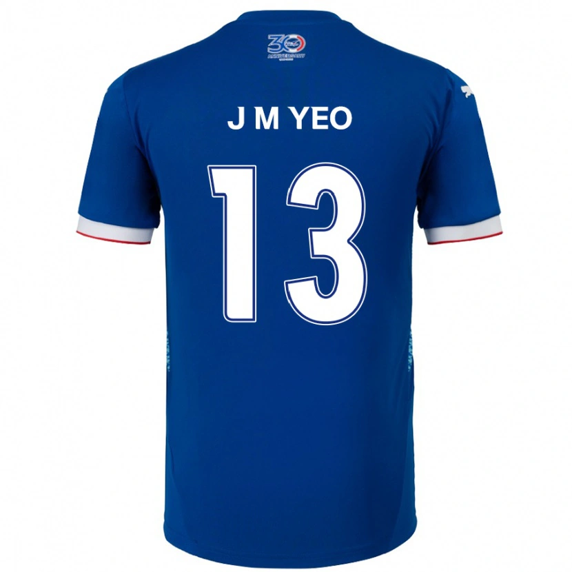 Danxen Uomo Maglia Min-Jun Yeo #13 Blu Royal Bianco Kit Gara Home 2025/26 Maglietta