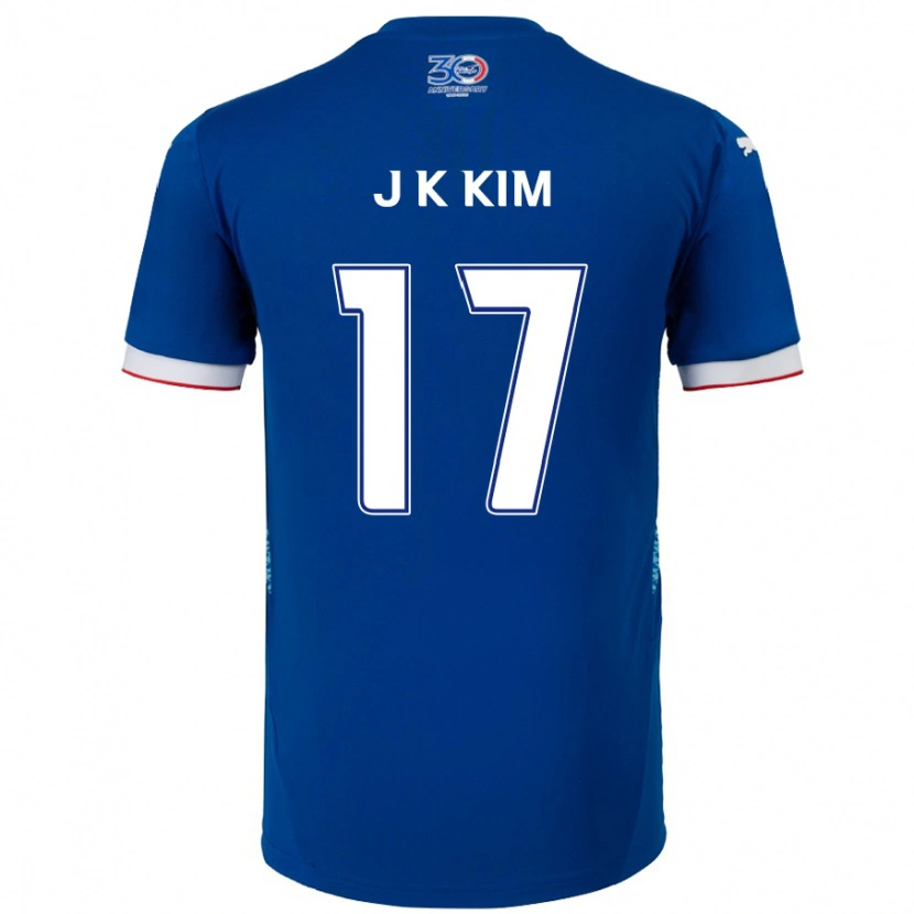 Danxen Uomo Maglia Kyeong-Jung Kim #17 Blu Royal Bianco Kit Gara Home 2025/26 Maglietta