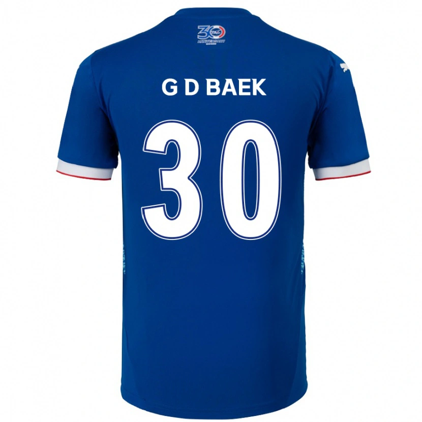 Danxen Uomo Maglia Dong-Gyu Baek #30 Blu Royal Bianco Kit Gara Home 2025/26 Maglietta