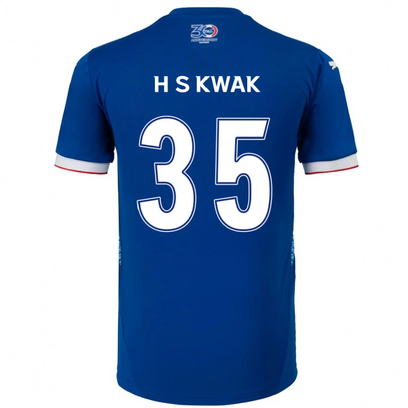 Danxen Uomo Maglia Sung-Hoon Kwak #35 Blu Royal Bianco Kit Gara Home 2025/26 Maglietta