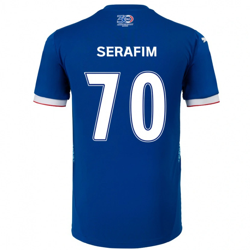 Danxen Uomo Maglia Matheus Serafim #70 Blu Royal Bianco Kit Gara Home 2025/26 Maglietta