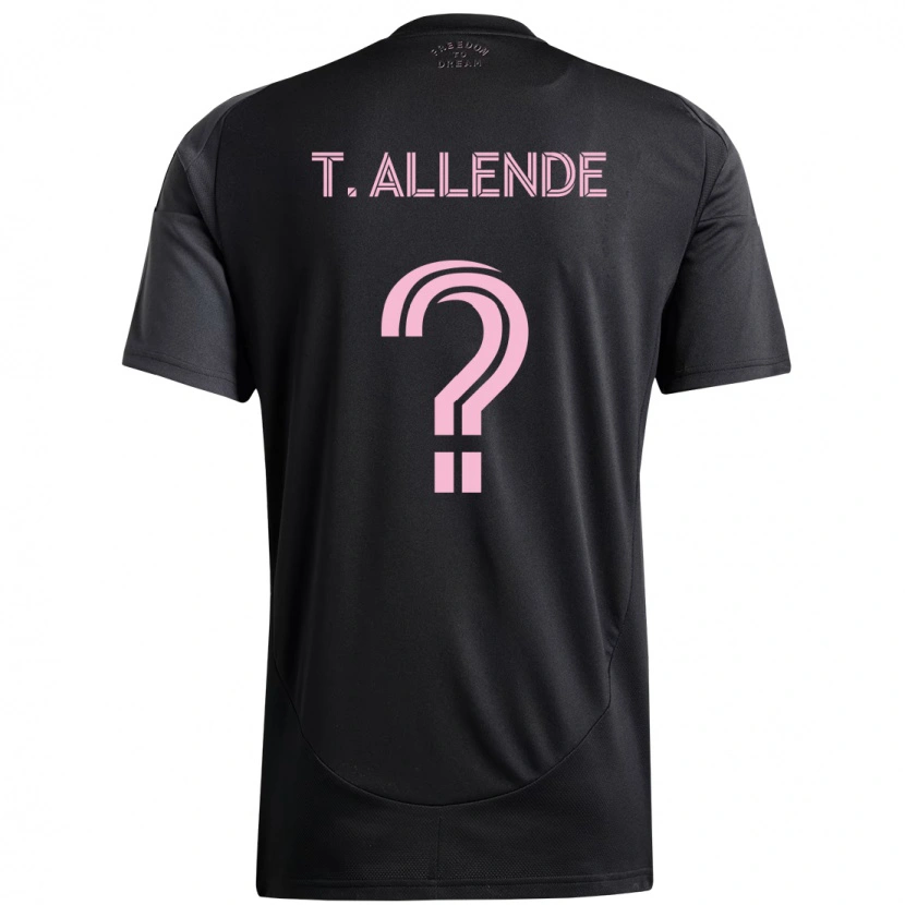 Danxen Uomo Maglia Tadeo Allende #0 Nero Rosa Kit Gara Away 2025/26 Maglietta